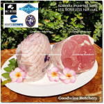 Lamb LEG BONELESS frozen HALF CUT AS STEAKS 2.5cm 1" 1.5-1.8kg 4-5pcs (price/kg) any brand in stock Australia Midfield Wammco WhiteStripe McHerd